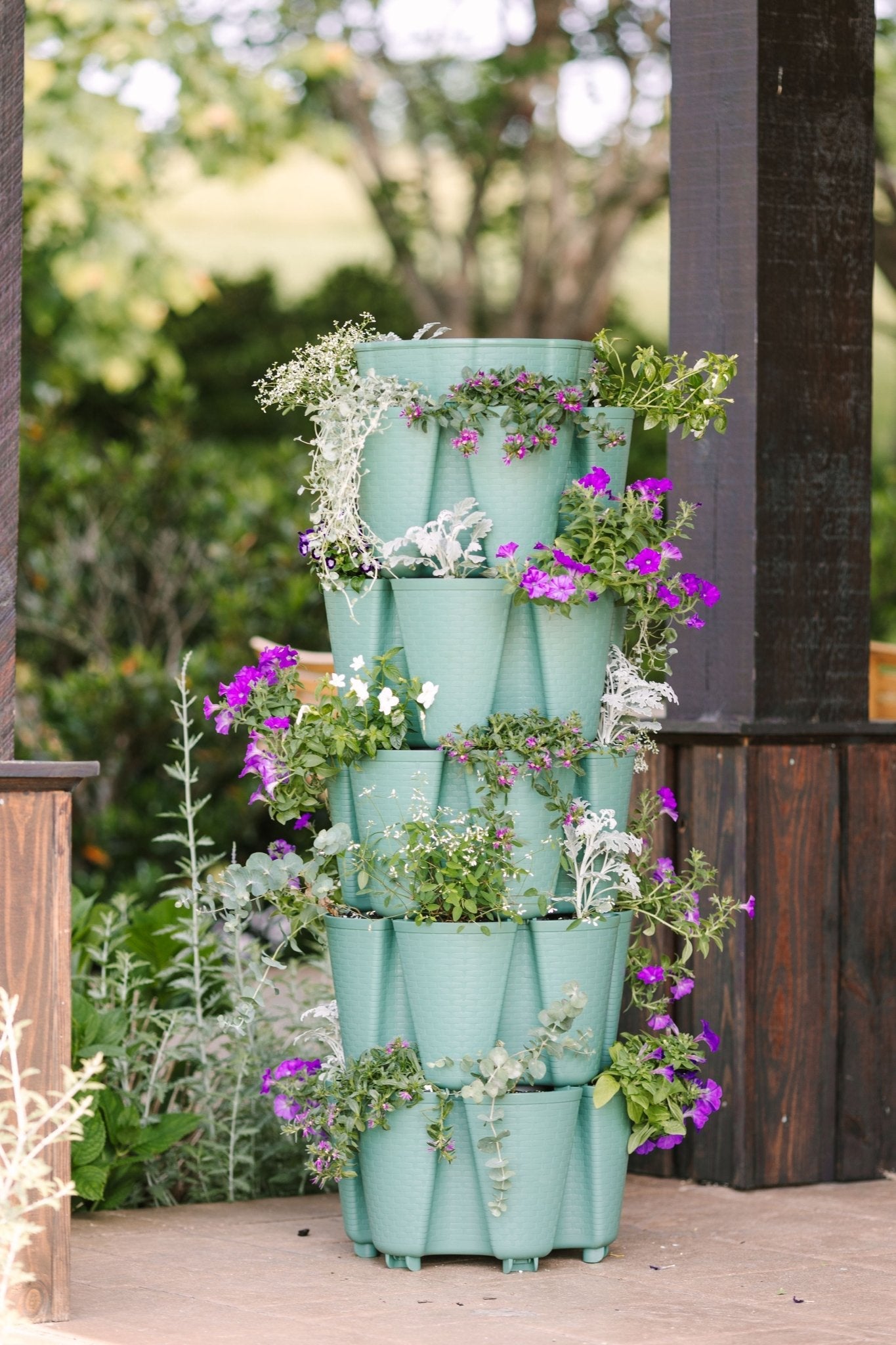5 Tier GreenStalk Garden Original Vertical Planter - Basket Weave Texture - Cheeky Garden