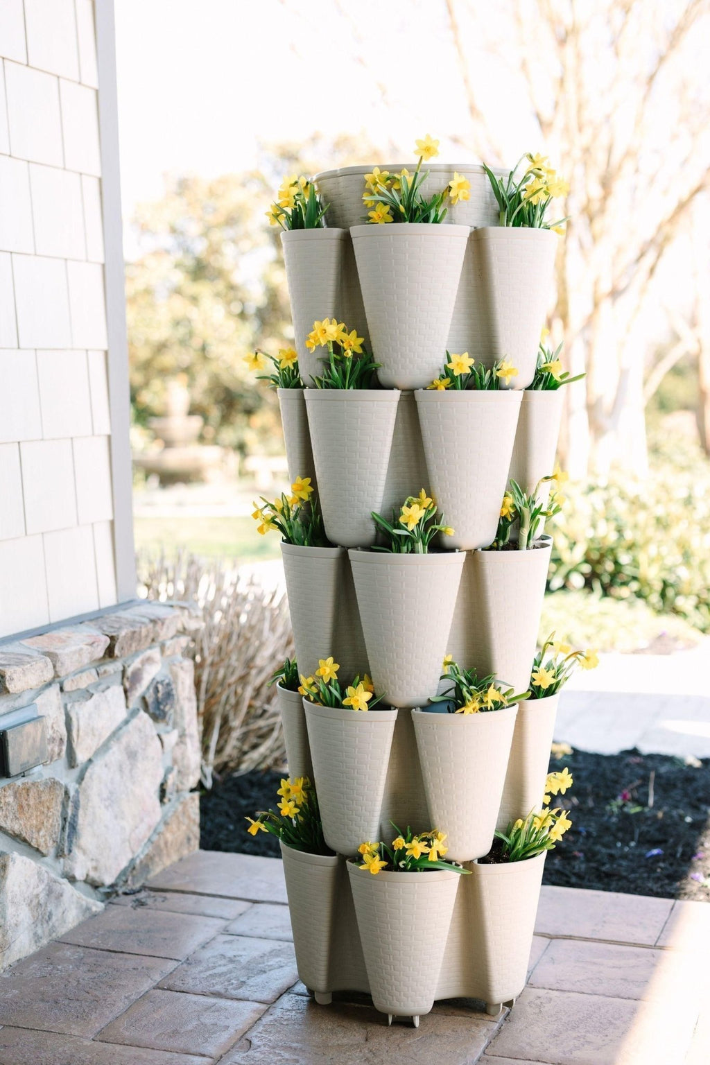 5 Tier GreenStalk Garden Original Vertical Planter - Basket Weave Texture - Cheeky Garden