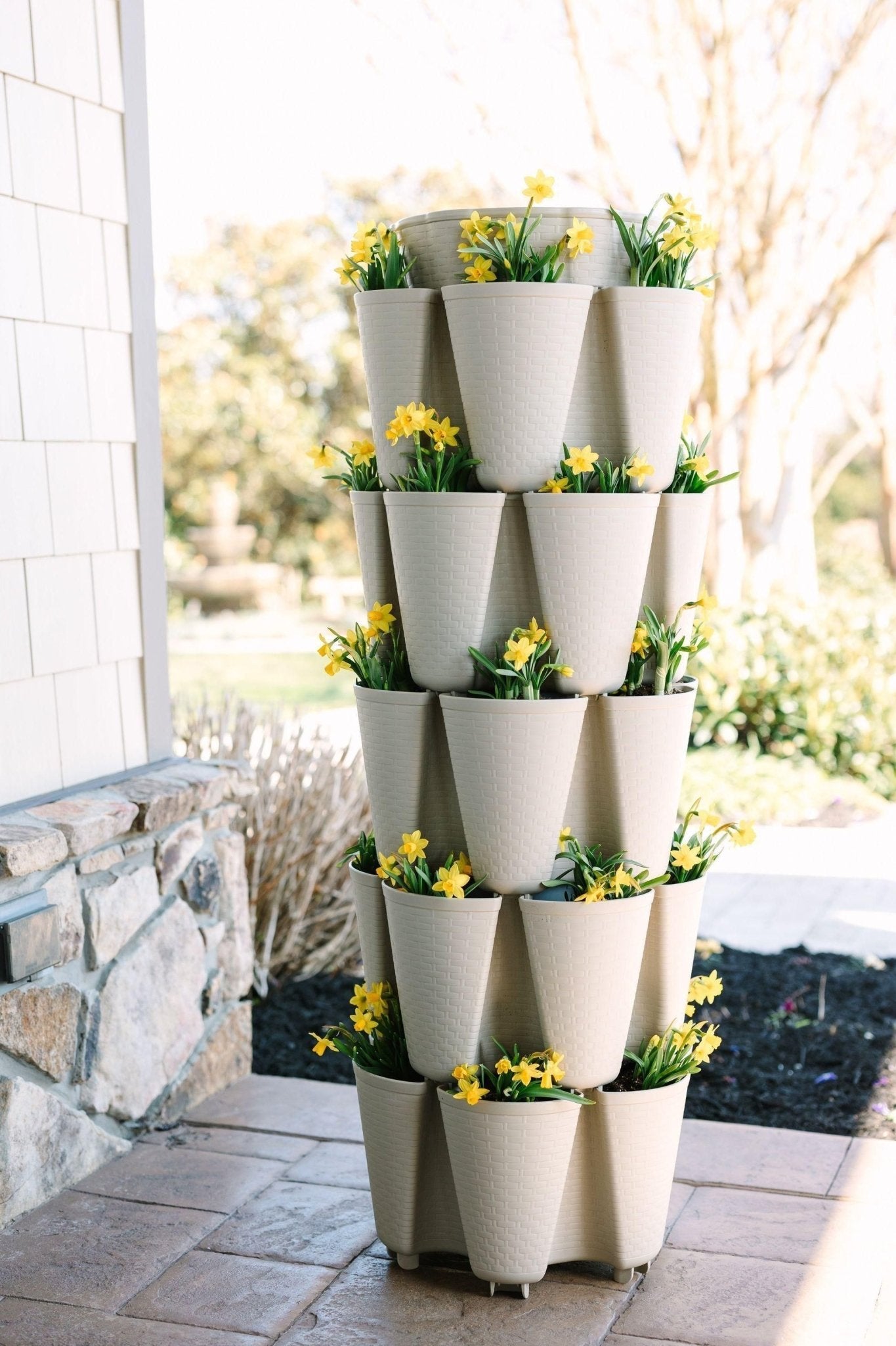 5 Tier GreenStalk Garden Original Vertical Planter - Basket Weave Texture - Cheeky Garden