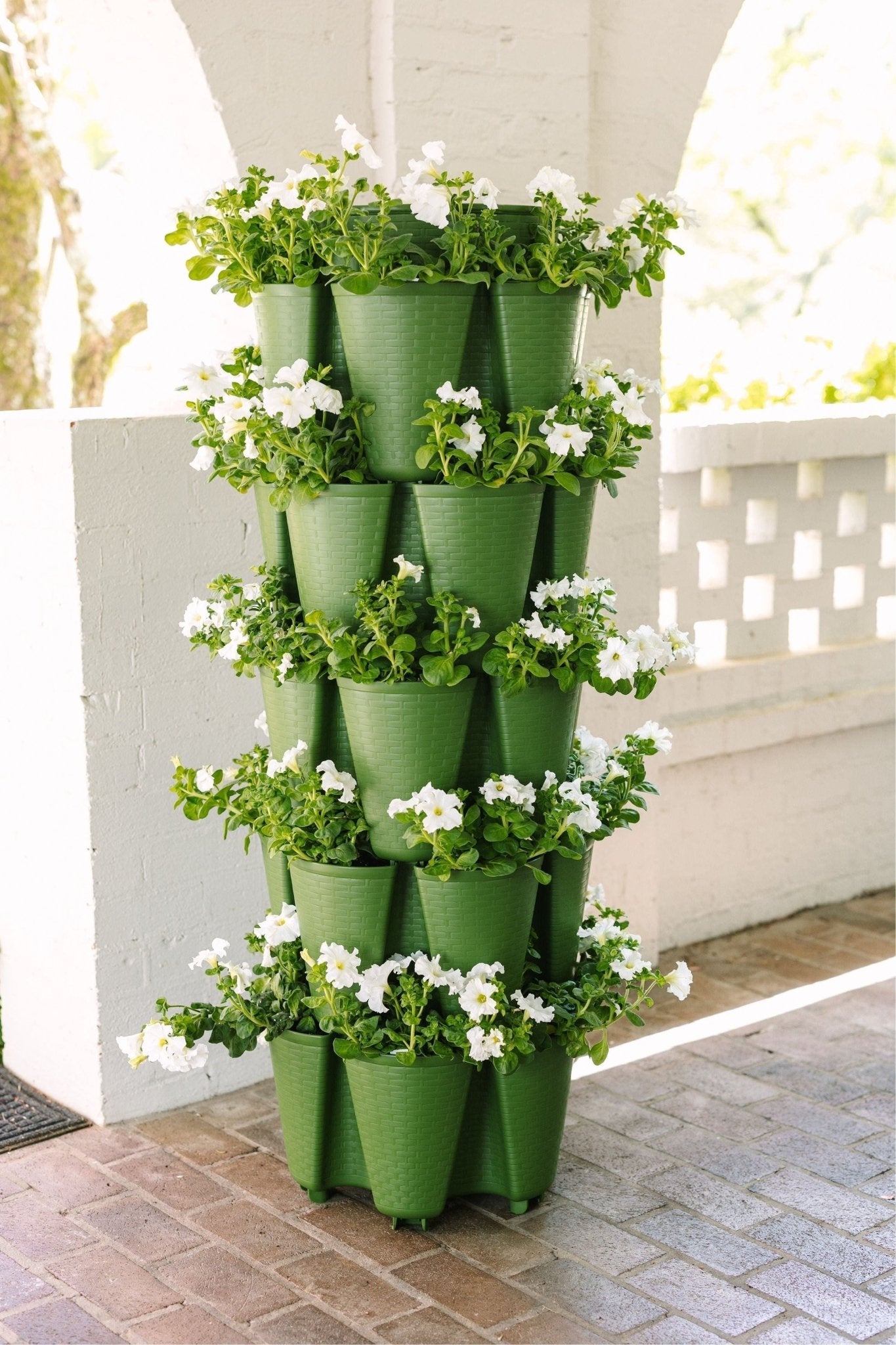 5 Tier GreenStalk Garden Original Vertical Planter - Basket Weave Texture - Cheeky Garden