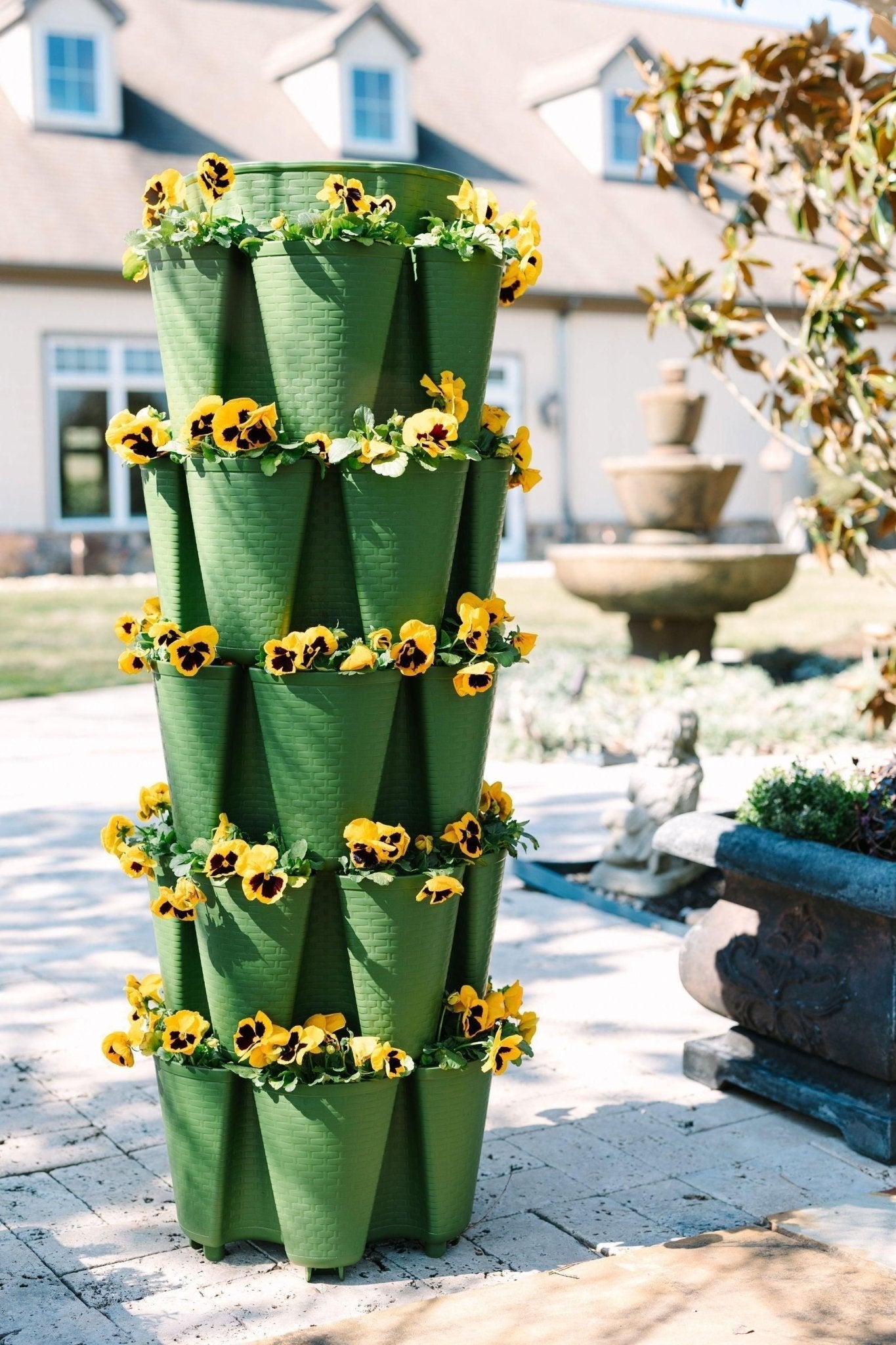 5 Tier GreenStalk Garden Original Vertical Planter - Basket Weave Texture - Cheeky Garden