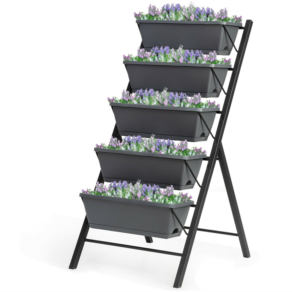 5-Tier Raised Garden Bed with Water Drainage for Flowers Vegetables - Cheeky Garden