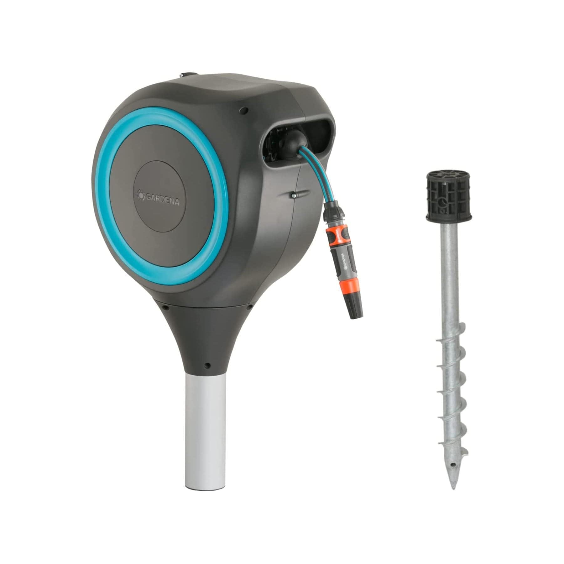50 ft. Hose Reel on Metal Spike – Portable Ground Stake - Cheeky Garden