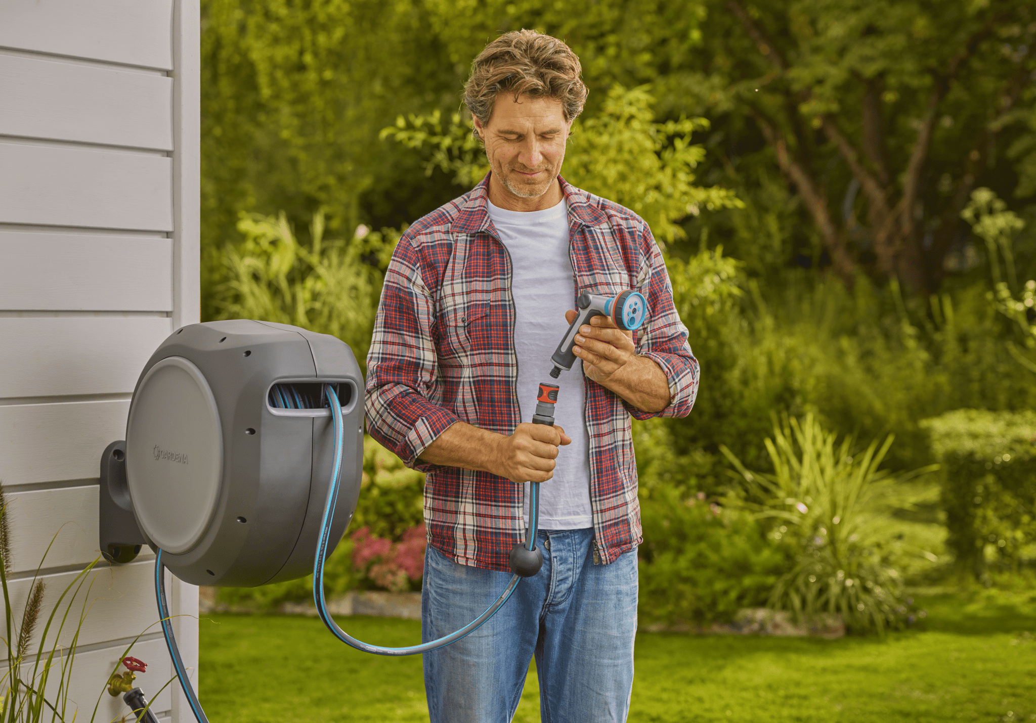 50 ft. Wall Mount Hose Reel with Frost Protection - Cheeky Garden