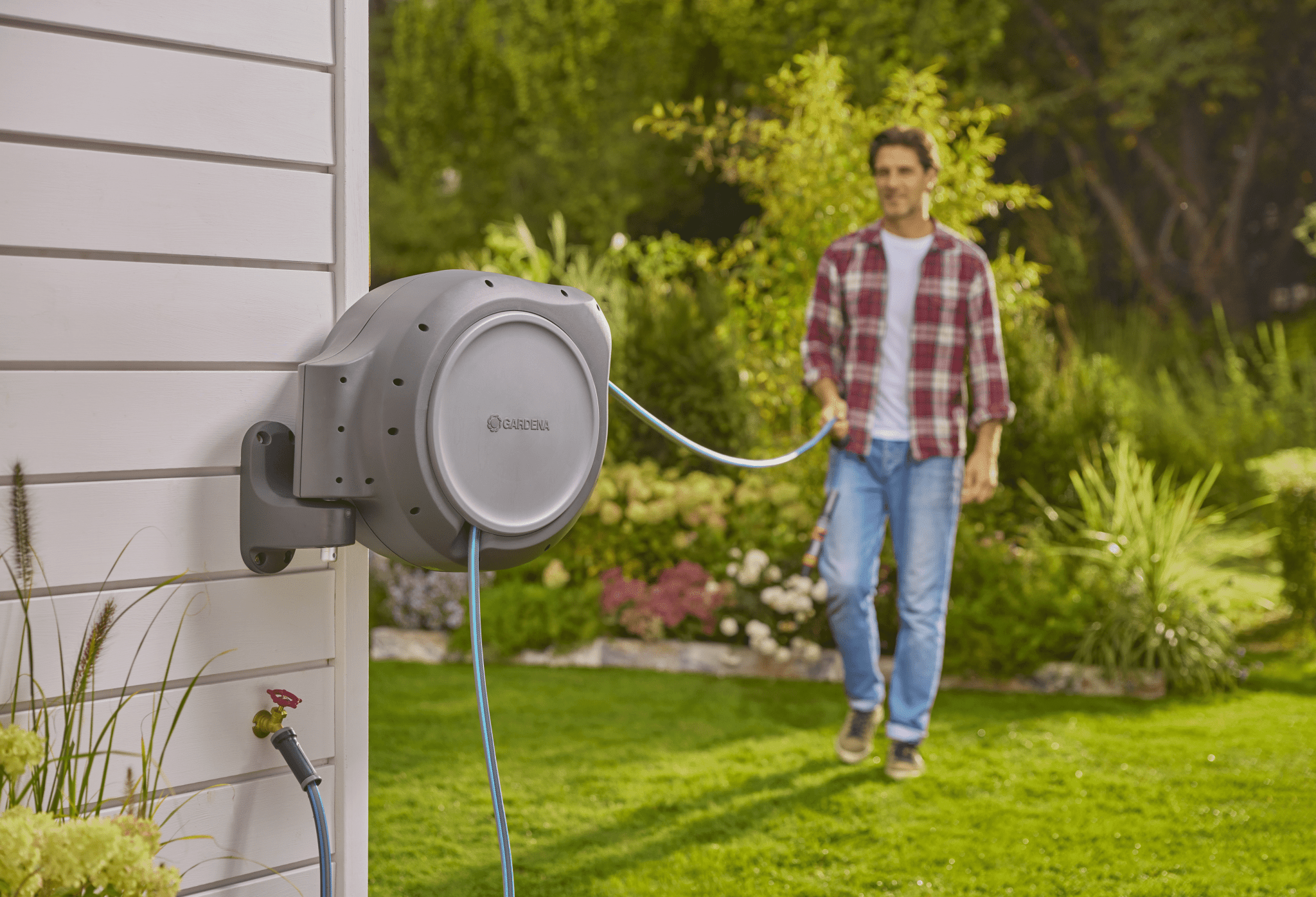 50 ft. Wall Mount Hose Reel with Frost Protection - Cheeky Garden
