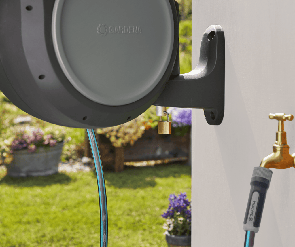 50 ft. Wall Mount Hose Reel with Frost Protection - Cheeky Garden