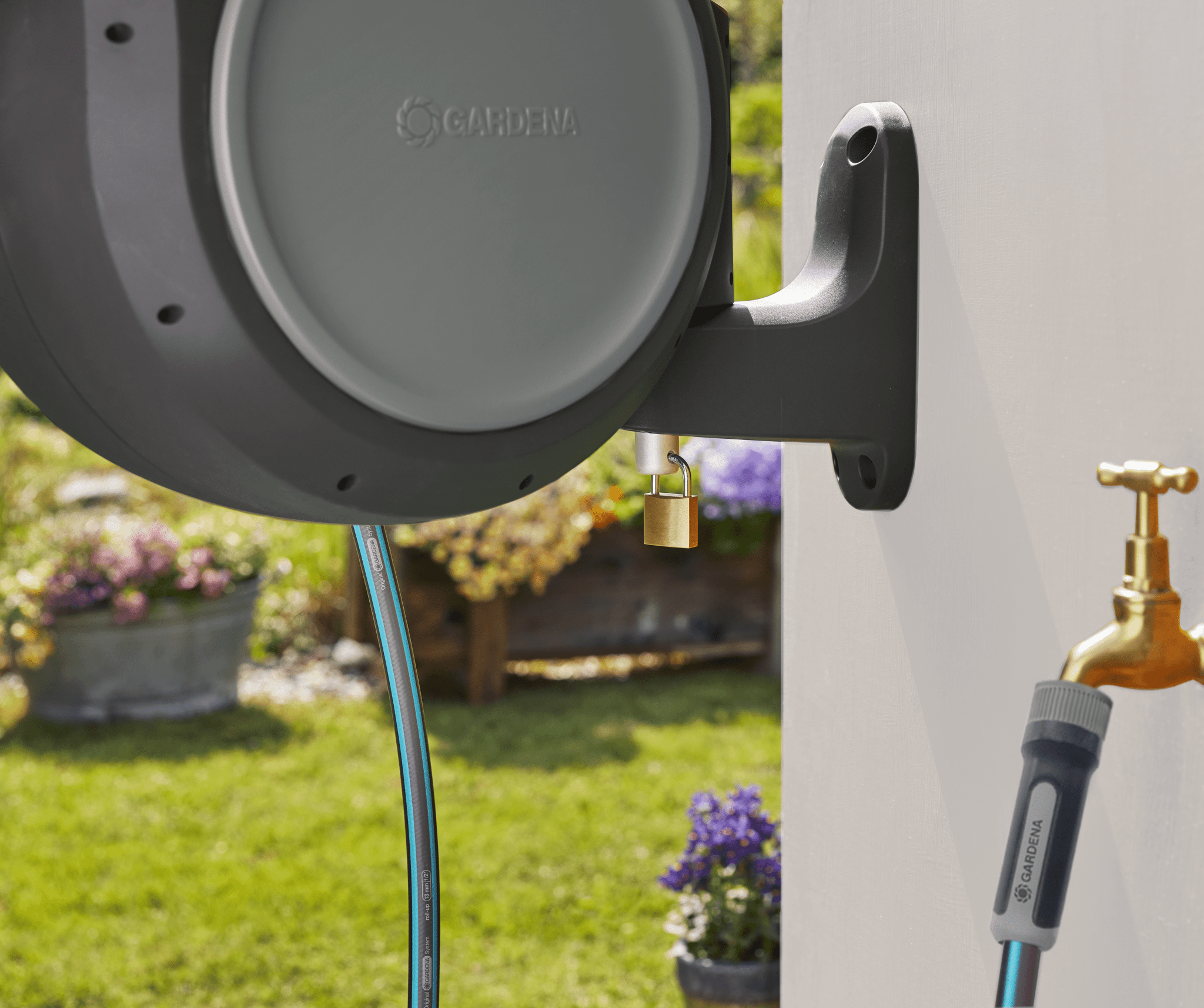 50 ft. Wall Mount Hose Reel with Frost Protection - Cheeky Garden