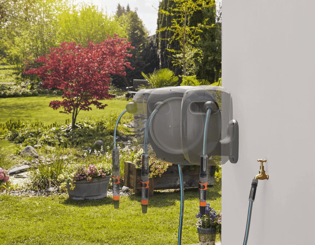 50 ft. Wall Mount Hose Reel with Frost Protection - Cheeky Garden