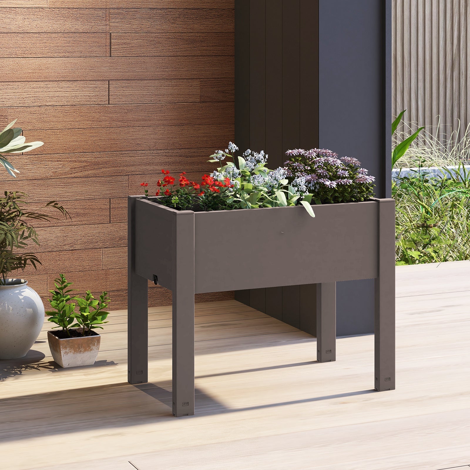 53L Raised Bed Grow Box Self-Watering Planter Box Stand with Water Level Monitor - Cheeky Garden