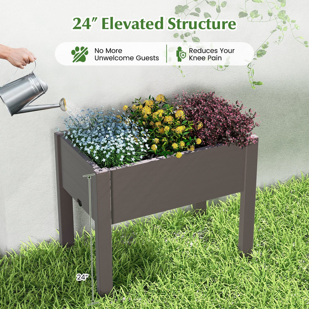 53L Raised Bed Grow Box Self-Watering Planter Box Stand with Water Level Monitor - Cheeky Garden