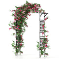 67 x 83 Inch Garden Arch Trellis Metal Pergola Arbor for Climbing Plants-Black - Cheeky Garden