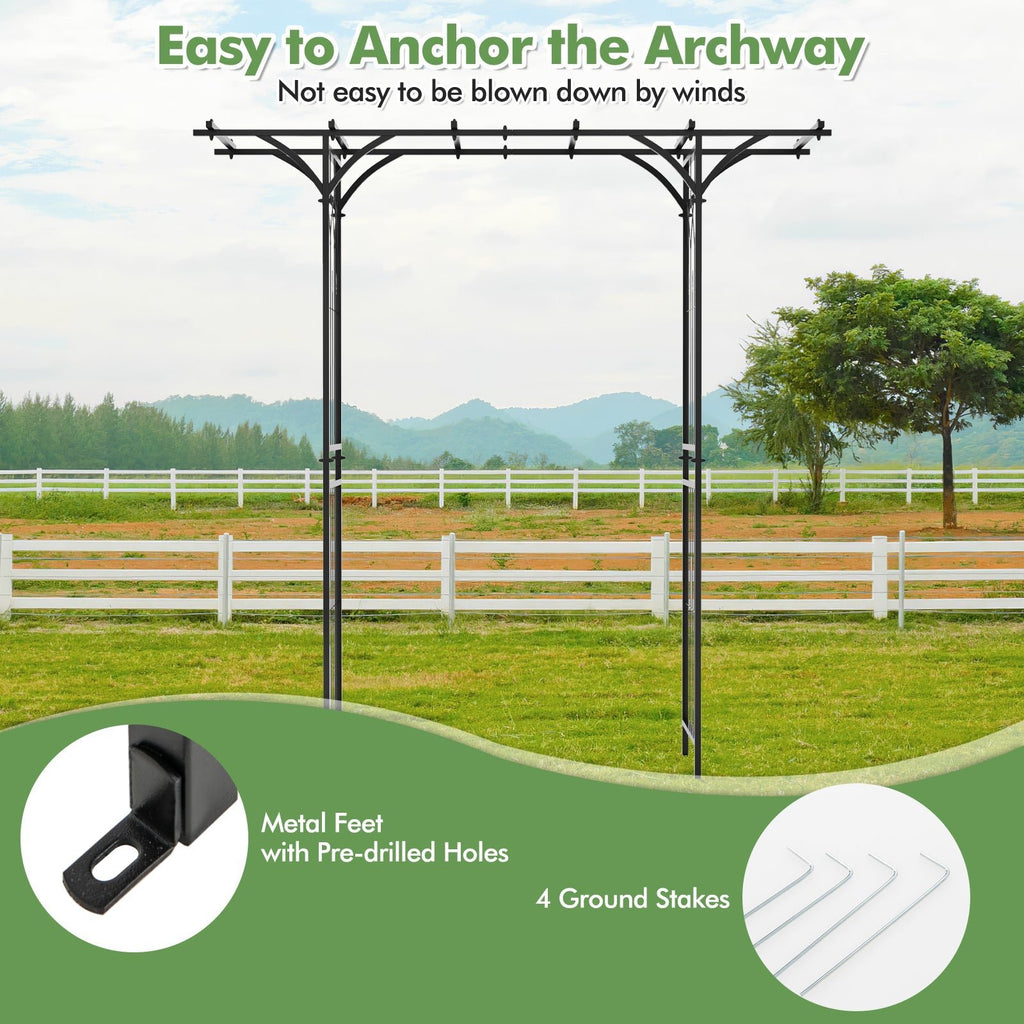 6.8 Feet Garden Arbor with Trellises for Climbing Plant Vine Rose - Cheeky Garden