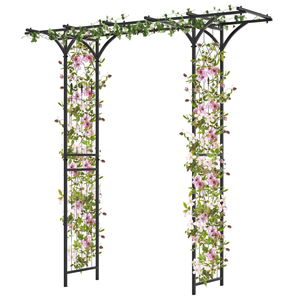 6.8 Feet Garden Arbor with Trellises for Climbing Plant Vine Rose - Cheeky Garden