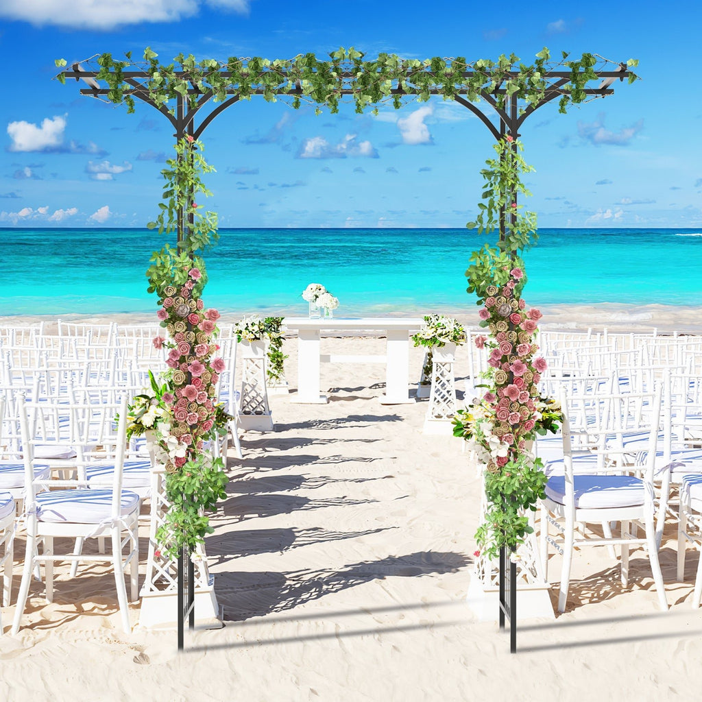 6.8 Feet Garden Arbor with Trellises for Climbing Plant Vine Rose - Cheeky Garden