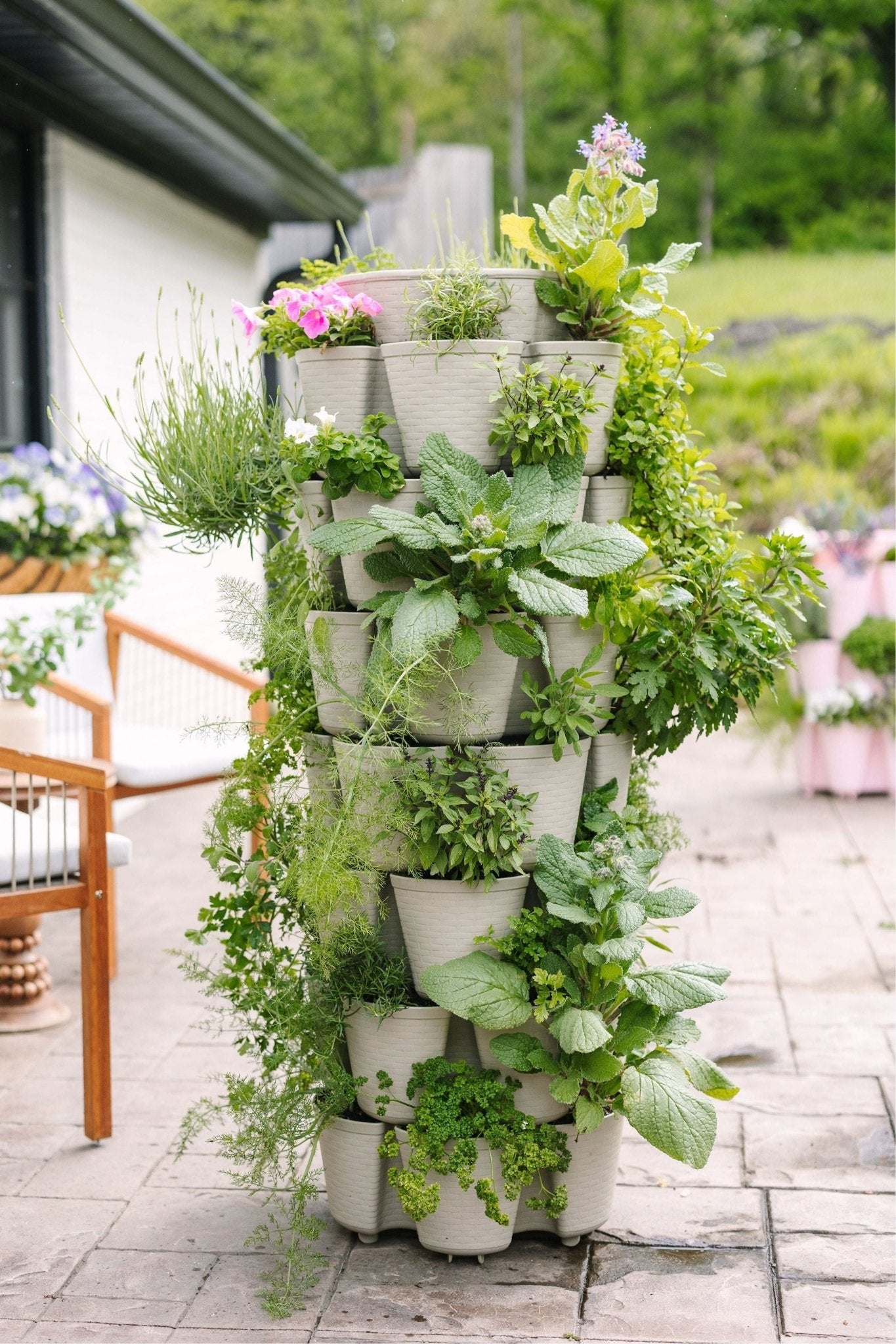 7 Tier GreenStalk Garden Leaf Vertical Planter - Basket Weave Texture - Cheeky Garden