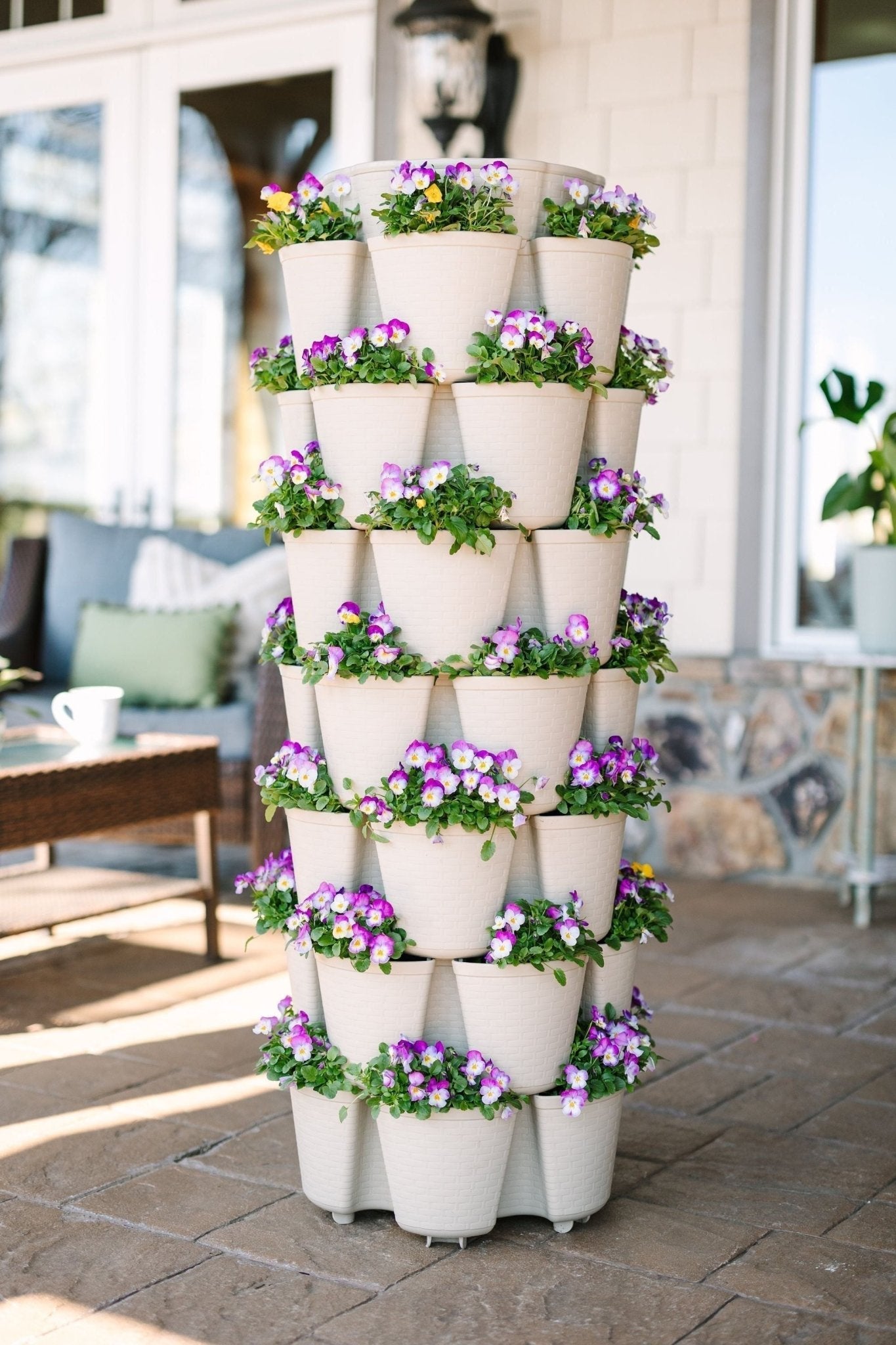 7 Tier GreenStalk Garden Leaf Vertical Planter - Basket Weave Texture - Cheeky Garden