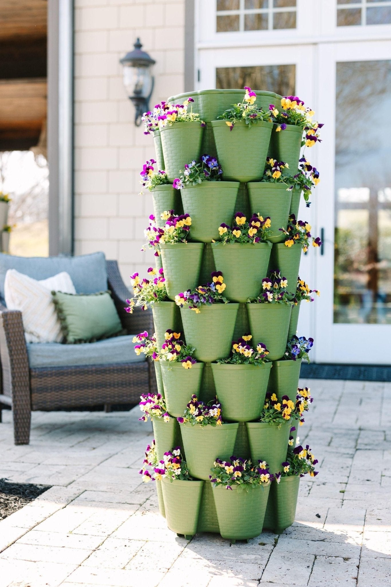 7 Tier GreenStalk Garden Leaf Vertical Planter - Basket Weave Texture - Cheeky Garden