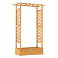 70 Inch Wooden Raised Garden Bed with Lattice Trellis-Natural - Cheeky Garden