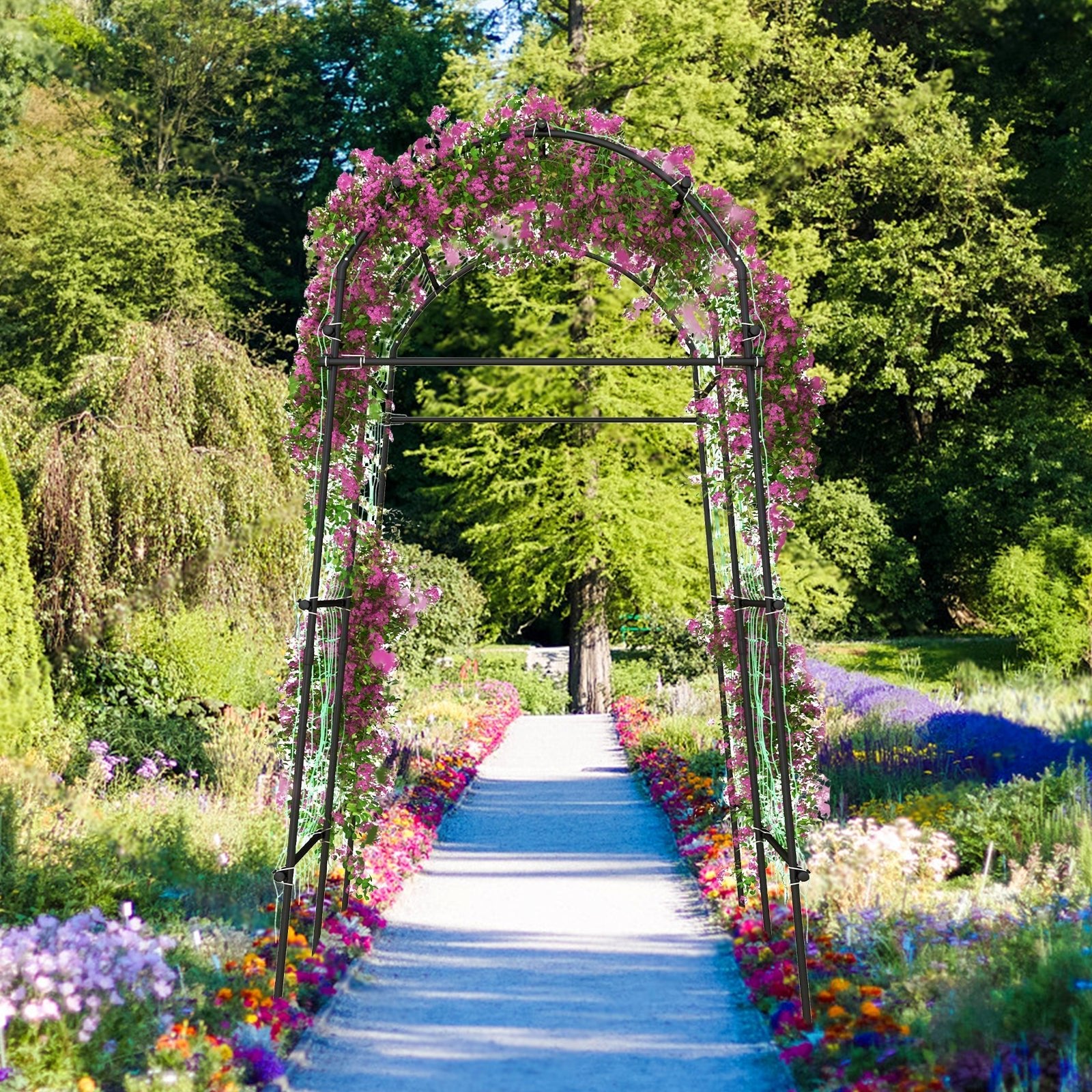 7.5 Feet Garden Arch Trellis with PE Coated Metal Structure - Cheeky Garden