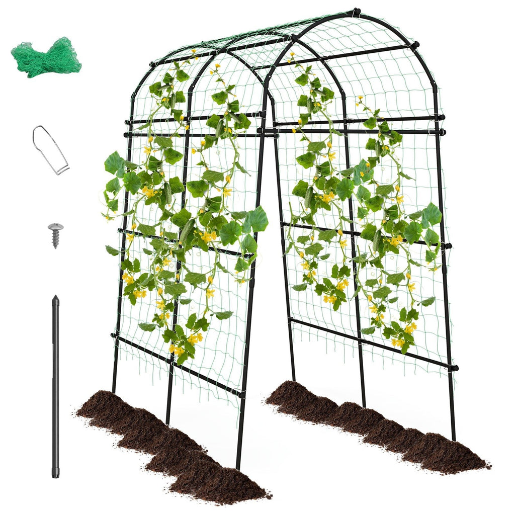 7.5 Feet Garden Arch Trellis with PE Coated Metal Structure - Cheeky Garden