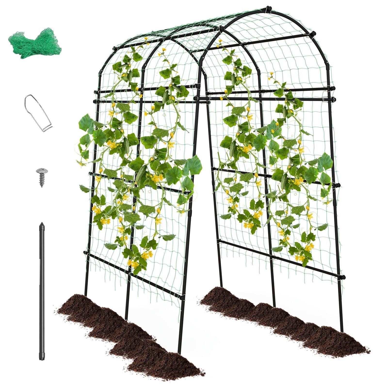 7.5 Feet Garden Arch Trellis with PE Coated Metal Structure - Cheeky Garden