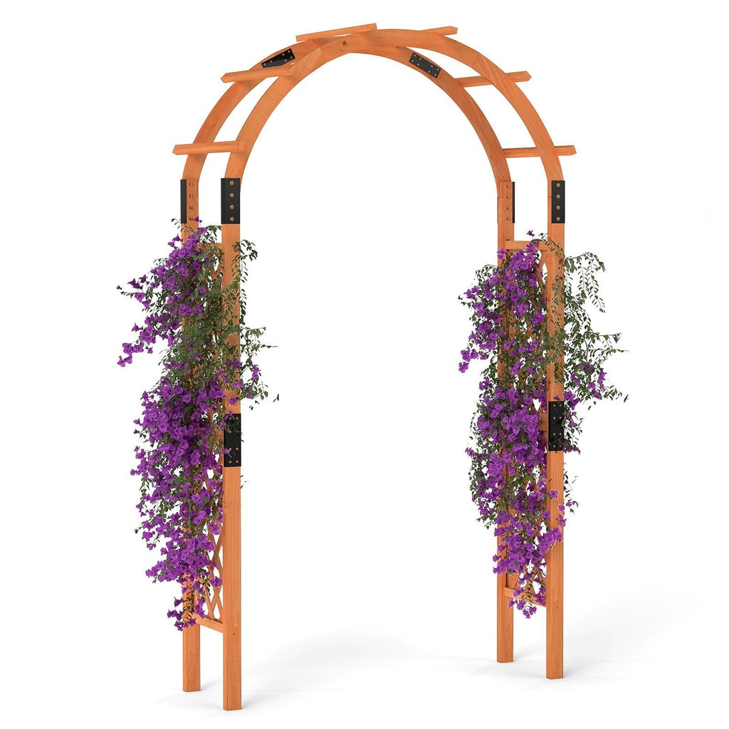 7.7 Feet Garden Arch Wooden Arbor for Climbing Plants - Cheeky Garden