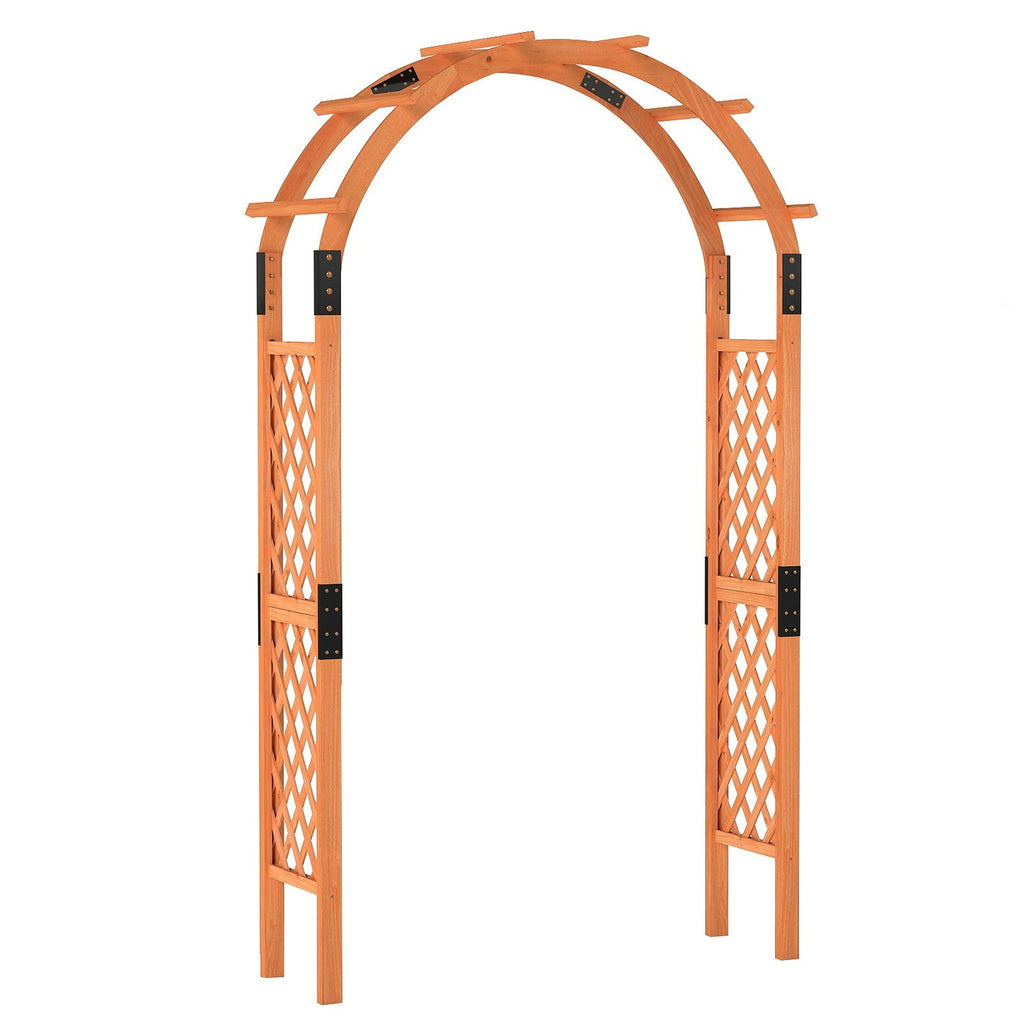 7.7 Feet Garden Arch Wooden Arbor for Climbing Plants - Cheeky Garden