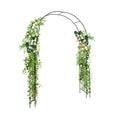 7.9 Feet Metal Garden Arch Backdrop Stand with Fence for Climbing Plants-Black - Cheeky Garden