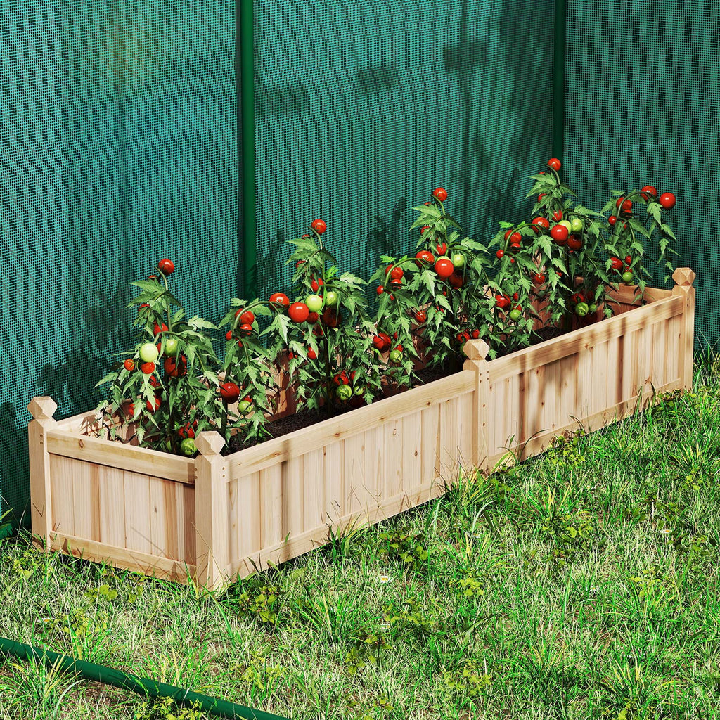 91 x 24 x 16 Inch Divisible Planter Box with Corner Drainage and Non-woven Liner for Growing Vegetables - Cheeky Garden