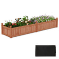 91 x 24 x 16 Inch Divisible Planter Box with Corner Drainage and Non-woven Liner for Growing Vegetables - Cheeky Garden