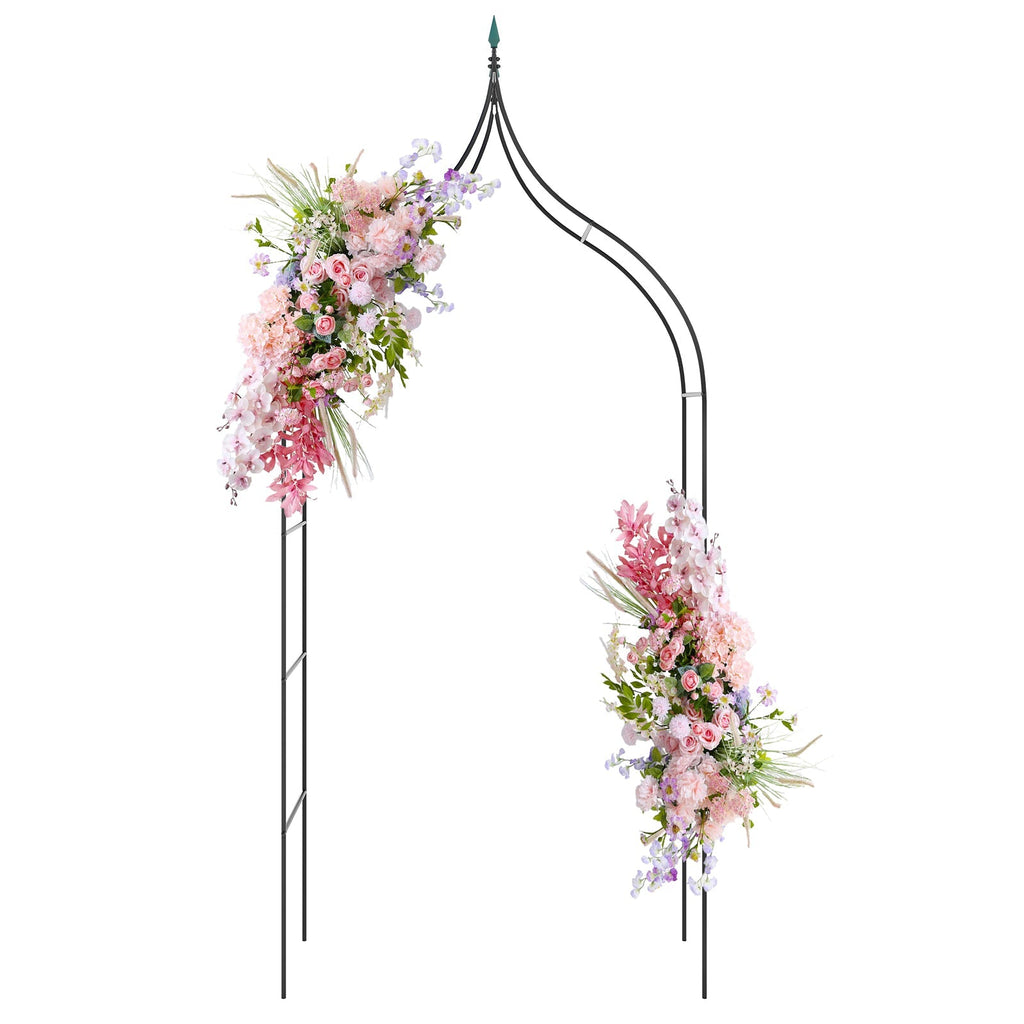 9.5 Feet Decorative Metal Garden Arch for Vine Rose Climbing Wedding Ceremony Party Decoration - Cheeky Garden