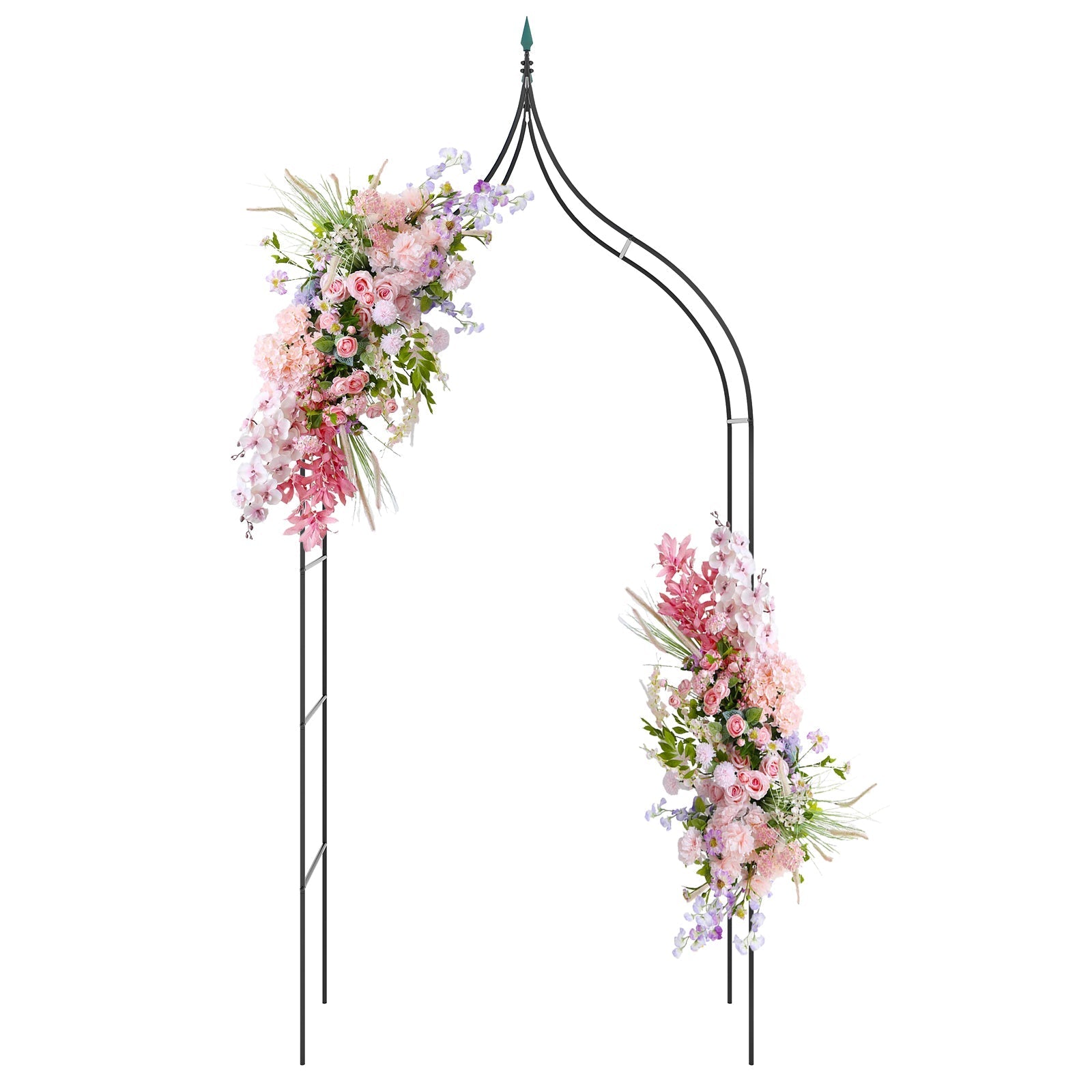 9.5 Feet Decorative Metal Garden Arch for Vine Rose Climbing Wedding Ceremony Party Decoration - Cheeky Garden