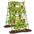 A-Frame Garden Cucumber Trellis with Netting for Climbing Plants Outdoor-Black - Cheeky Garden