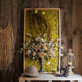 Artificial Plant Flowers Large Golden Bird Vase 3D Framed Wall Art - Cheeky Garden