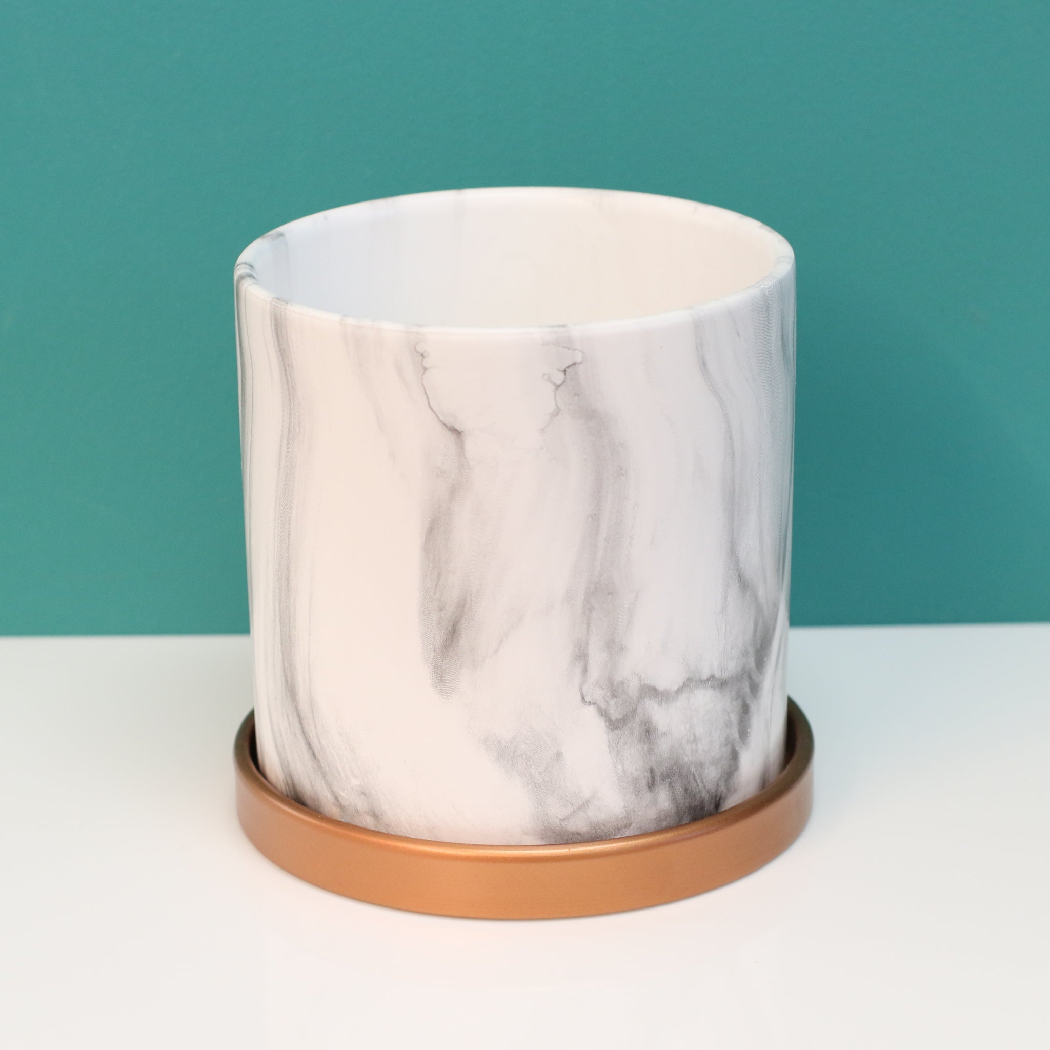 Athena Ceramic 5.5" Marble Planter - Cheeky Garden