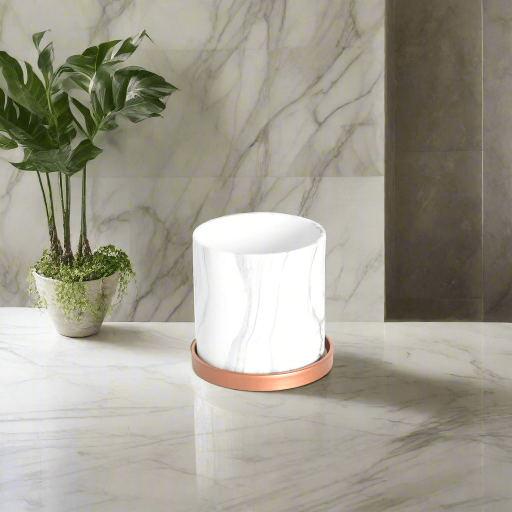 Athena Ceramic 5.5" Marble Planter - Cheeky Garden