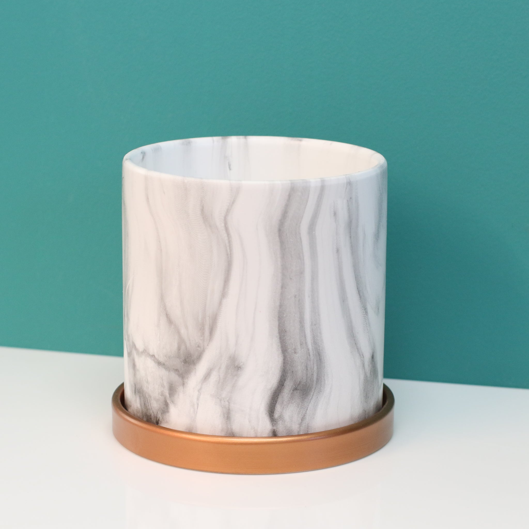Athena Ceramic 5.5" Marble Planter - Cheeky Garden
