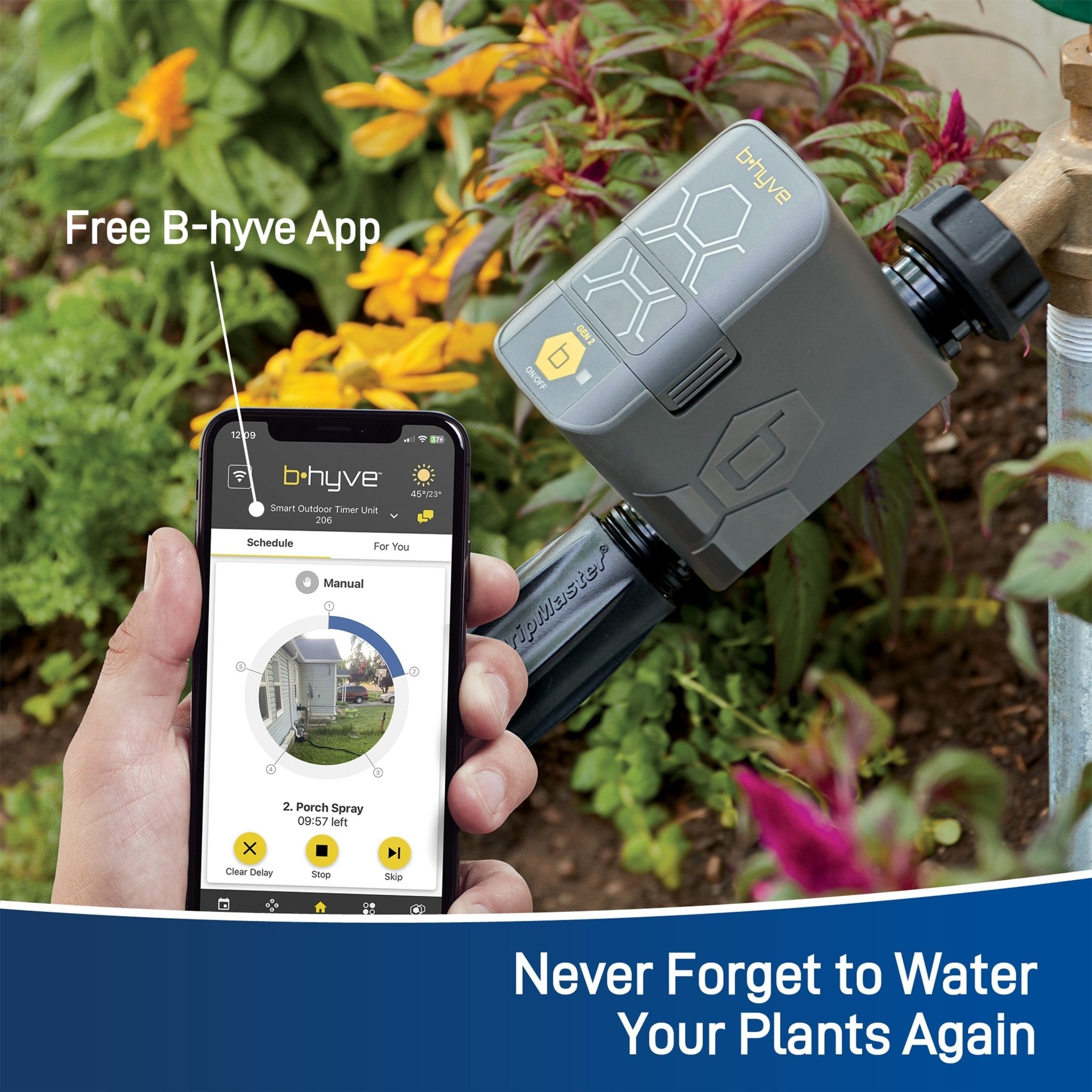 B-hyve Bluetooth 1-Outlet Hose Faucet Timer | Retail Packaging | 21205 - Cheeky Garden
