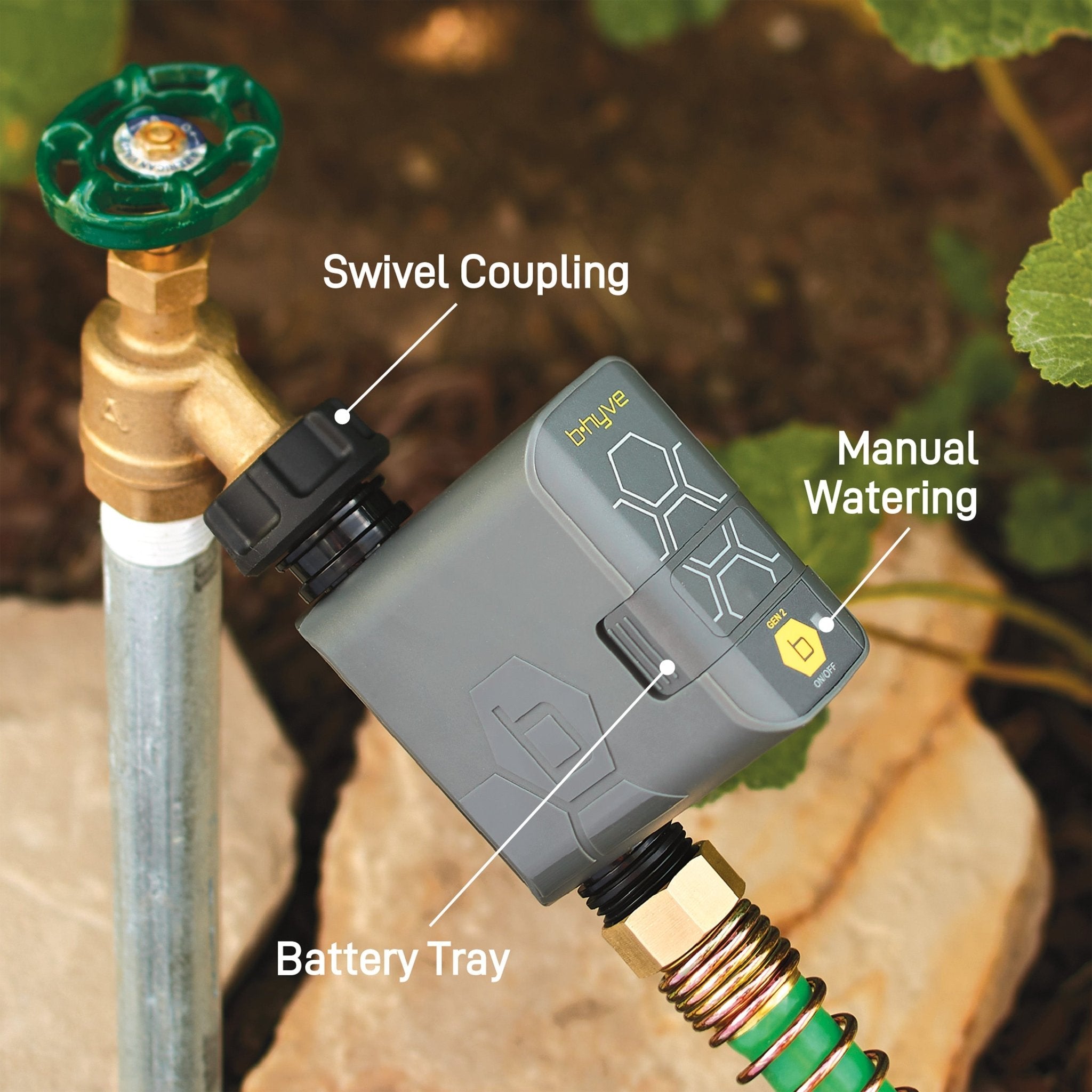 B-hyve Bluetooth 1-Outlet Hose Faucet Timer | Retail Packaging | 21205 - Cheeky Garden