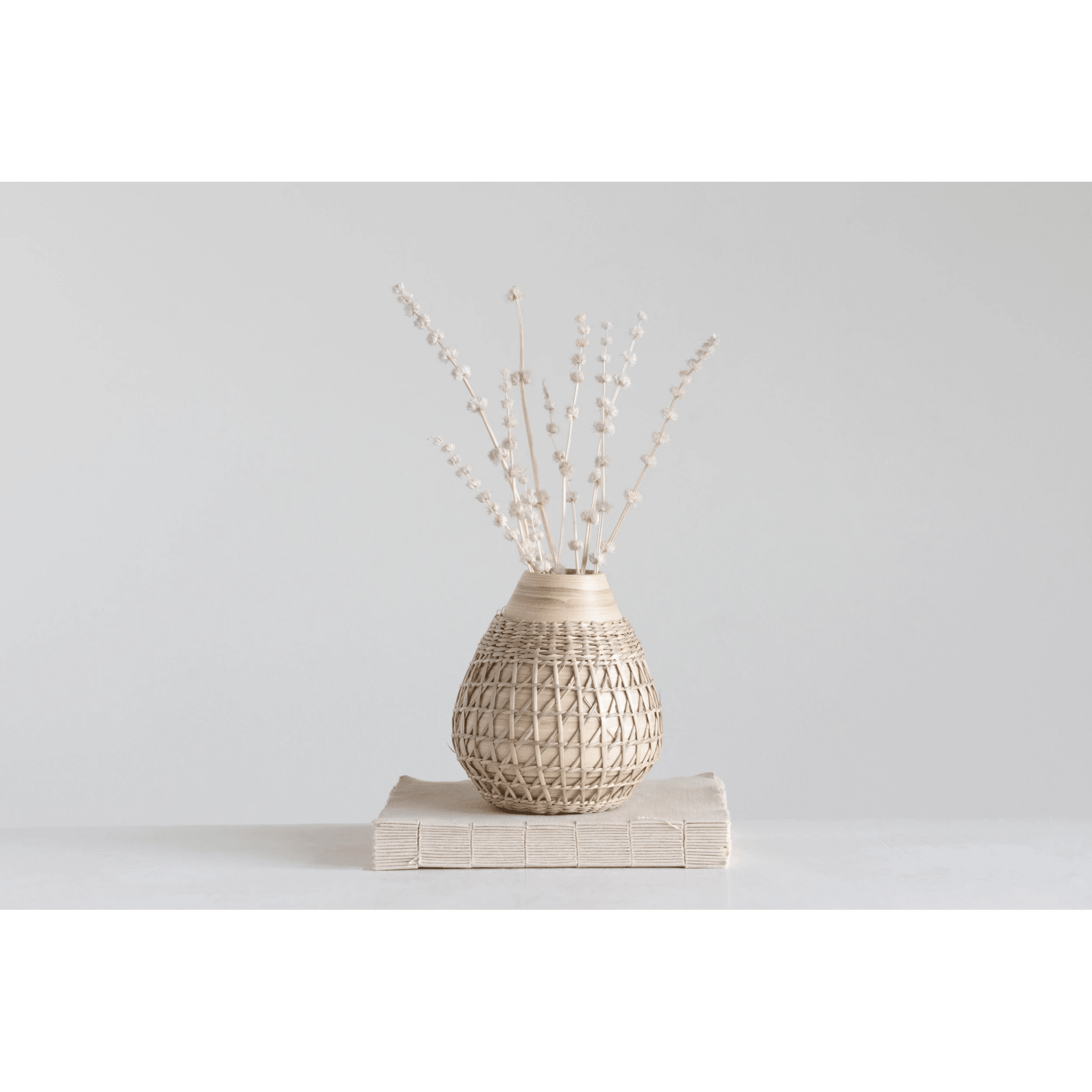 Bamboo Vase with Seagrass Weave - Cheeky Garden