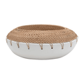 Benton Terracotta Planter with Hand-Woven Rattan Stitching - Cheeky Garden
