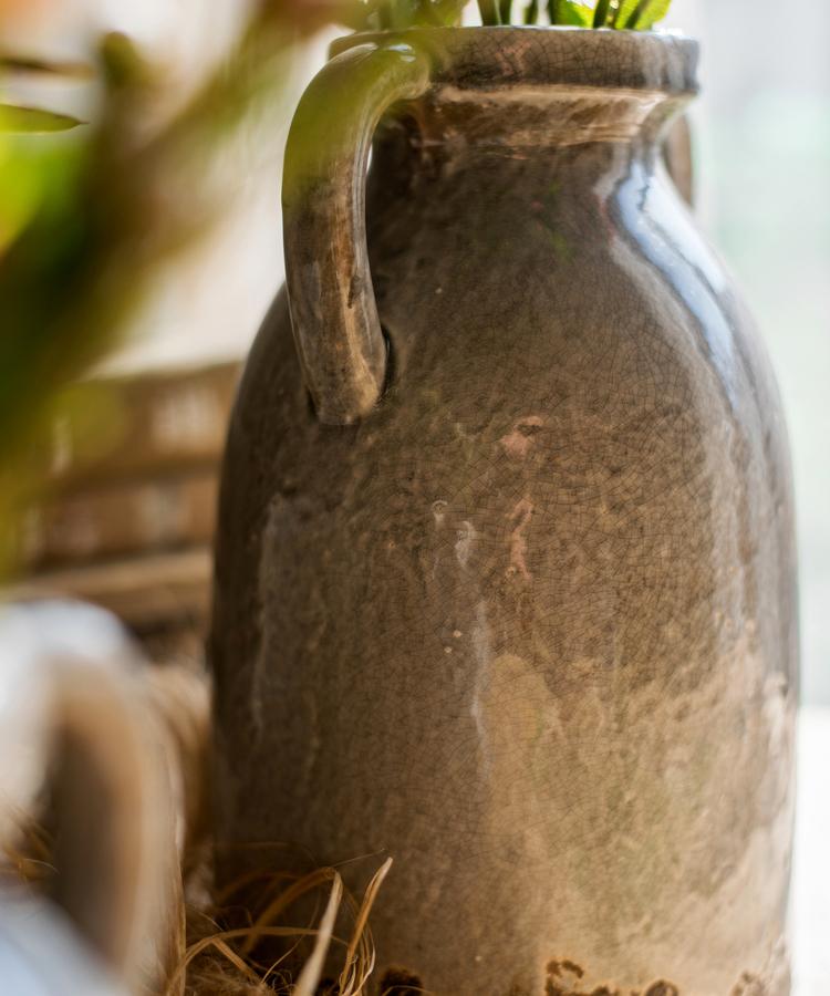 Binglie Glazed Pottery Vase with Handles - Cheeky Garden