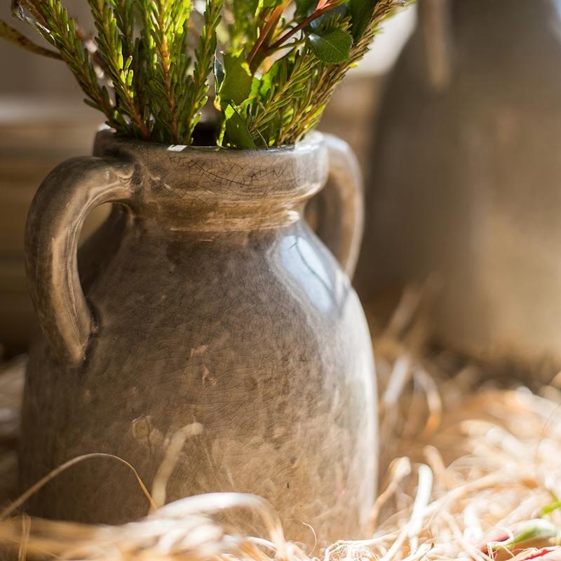 Binglie Glazed Pottery Vase with Handles - Cheeky Garden