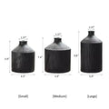 Black Wooden Vase Narrow Neck Decorative Bottle - Cheeky Garden