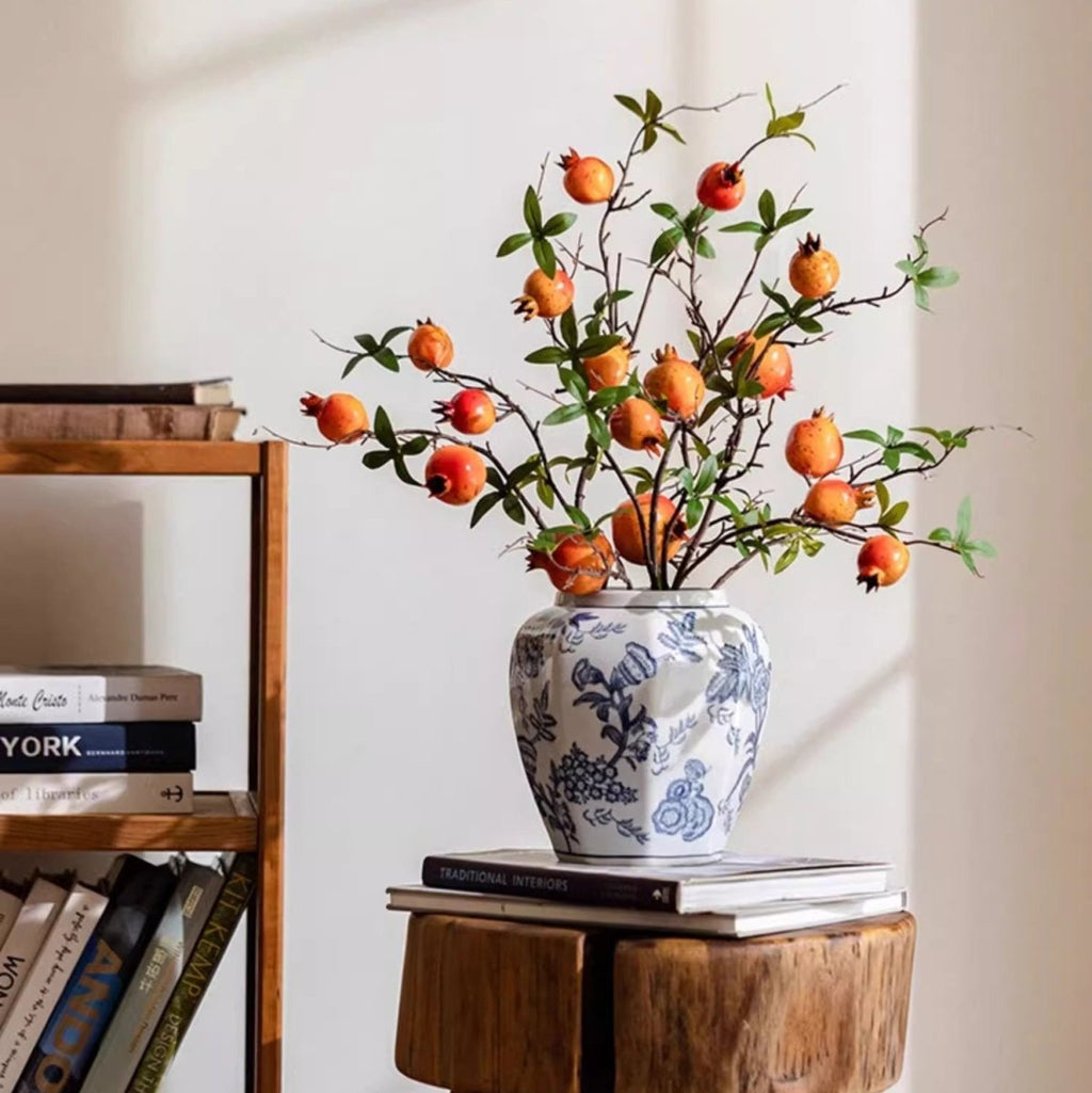 Blue and White Porcelain Floral Vase - Cheeky Garden