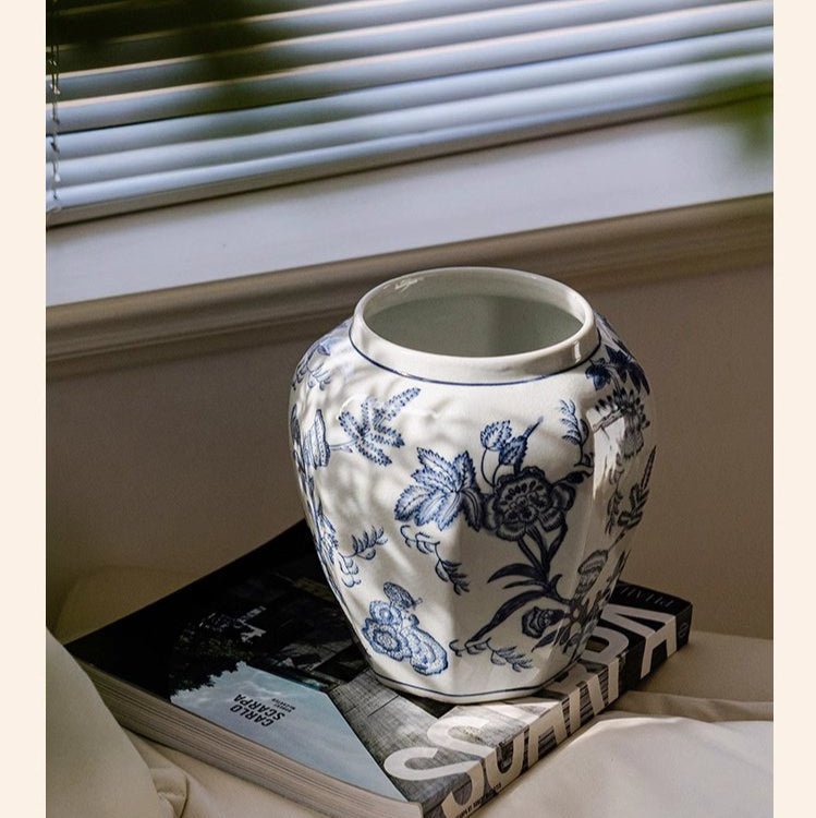 Blue and White Porcelain Floral Vase - Cheeky Garden