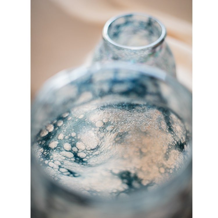 Blue Bubble Hand Blown Glass Vase - Cheeky Garden