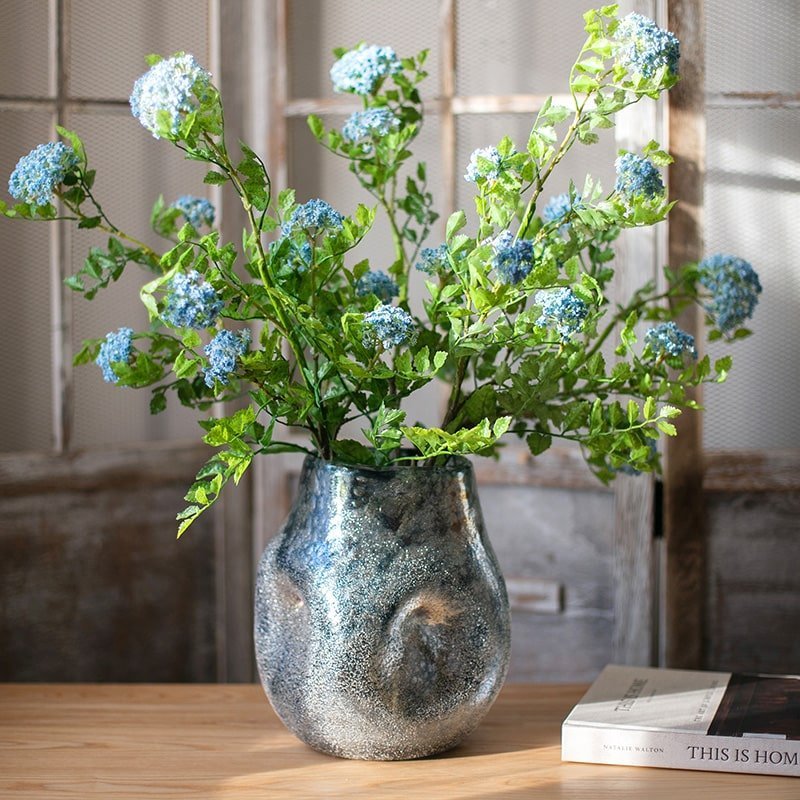 Blue Bubble Hand Blown Glass Vase - Cheeky Garden