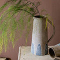 Blue Handpainted Terracotta Vase Jar - Cheeky Garden