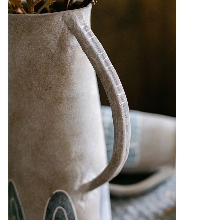 Blue Handpainted Terracotta Vase Jar - Cheeky Garden